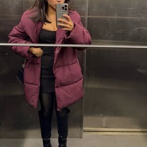 H&M Deep Burgundy Puffer Jacket